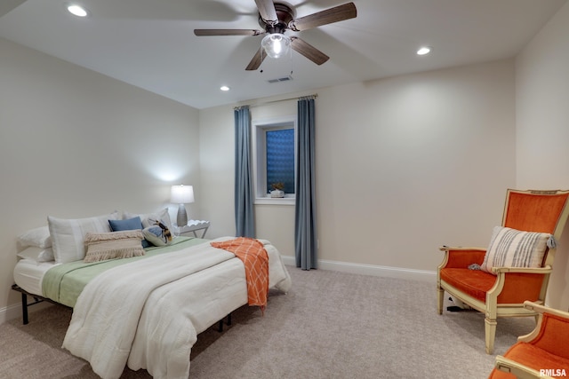 3005 Helens Ct, Quincy, IL 62305 - carpeted bedroom featuring recessed lighting and a ceiling fan