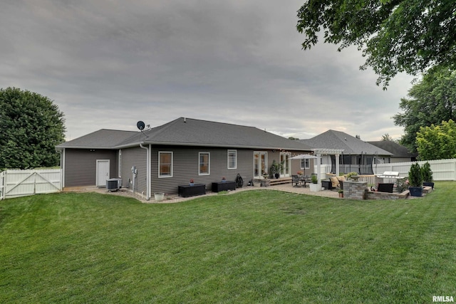 3005 Helens Ct, Quincy, IL 62305 - rear view of property with a patio area, a fenced backyard, and a gate