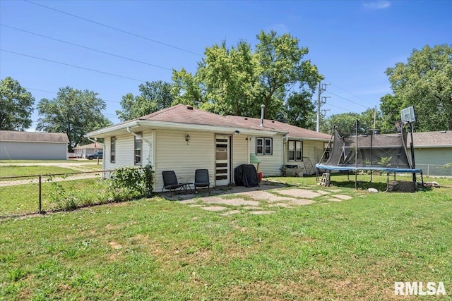 749 E Andrew Rd, Springfield, IL 62707 - back of property featuring a trampoline