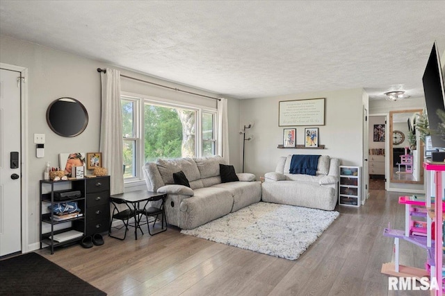 749 E Andrew Rd, Springfield, IL 62707 - living room featuring wood finished floors and a textured ceiling