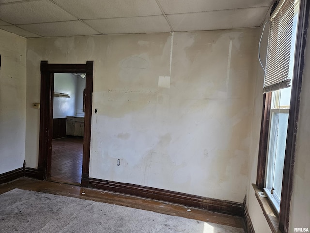 75 N County Road 830 N, Mendon, IL 62351 - empty room featuring a drop ceiling and wood-type flooring