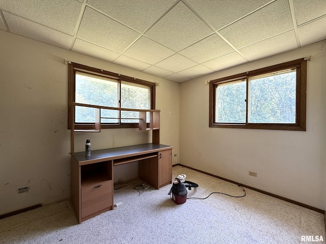 573 Matthews Ct, Oneida, IL 61467 - unfurnished office with a drop ceiling and light colored carpet