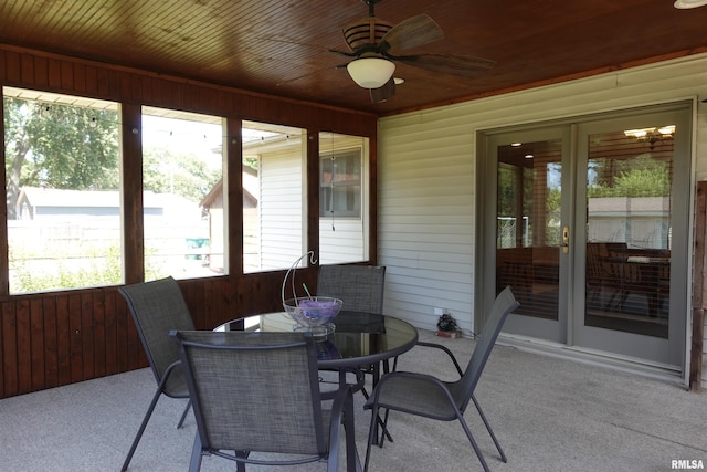 1156 Russell Ave, Galesburg, IL 61401 - sunroom featuring a ceiling fan and outdoor dining area
