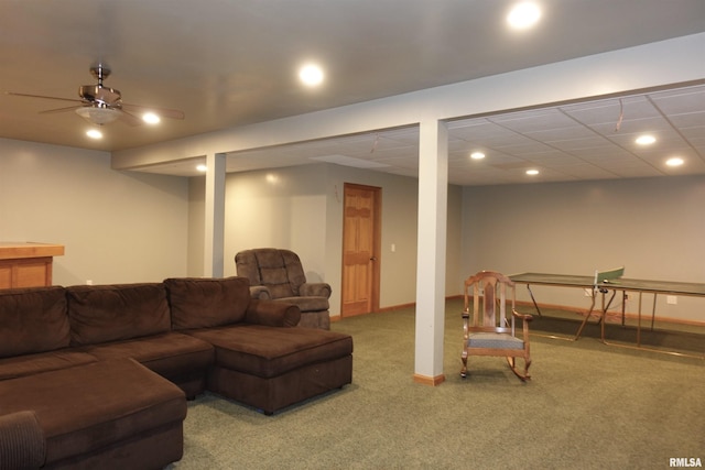 1156 Russell Ave, Galesburg, IL 61401 - carpeted living room with recessed lighting