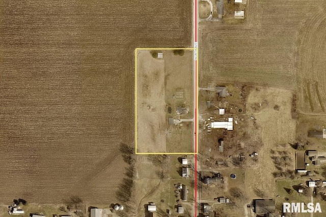 281 N Ave, Plainville, IL 62365 - aerial map of property and surrounding area featuring property boundaries highlighted