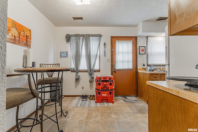 147 Northville Dr, Lincoln, IL 62656 - dining area featuring a textured ceiling