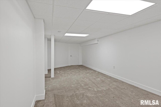 210 Prairie Run, Illiopolis, IL 62539 - finished basement with carpet flooring and a paneled ceiling