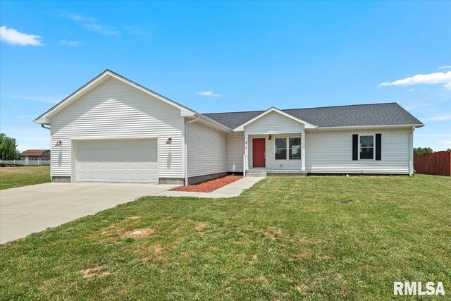 210 Prairie Run, Illiopolis, IL 62539 - ranch-style home featuring a garage and driveway