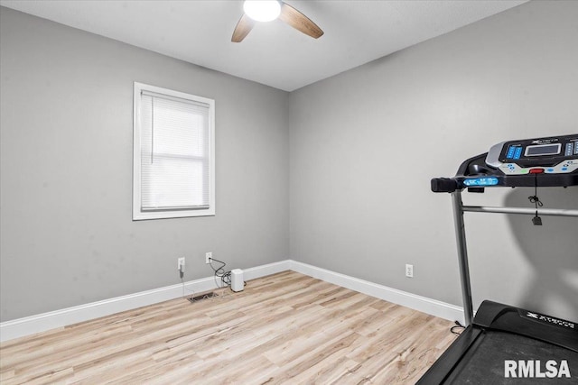 3328 Mars Ave, Springfield, IL 62707 - workout area with wood finished floors and ceiling fan