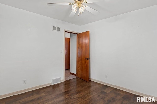 2912 E Enos Ave, Springfield, IL 62702 - spare room featuring ceiling fan and wood finished floors