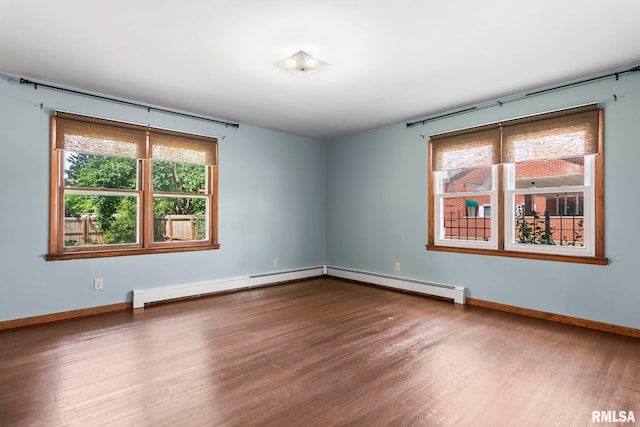 113 W Walnut St, Chatham, IL 62629 - unfurnished room featuring wood finished floors and a baseboard radiator