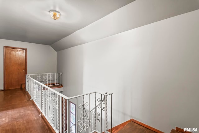 113 W Walnut St, Chatham, IL 62629 - stairs featuring wood finished floors and vaulted ceiling