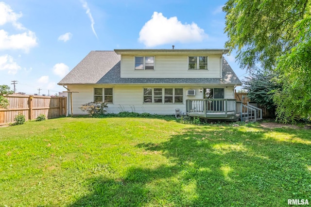 113 W Walnut St, Chatham, IL 62629 - rear view of house with a deck and a shingled roof