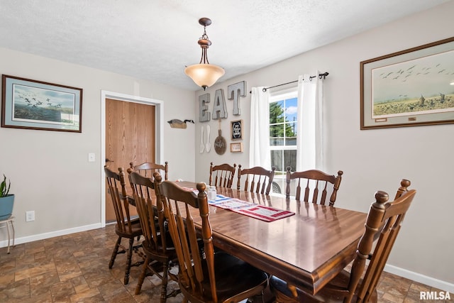 16540 Wernowsky St, Petersburg, IL 62675 - dining space with stone finish floors and a textured ceiling