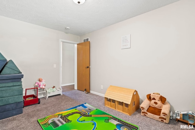 16540 Wernowsky St, Petersburg, IL 62675 - rec room with carpet and a textured ceiling