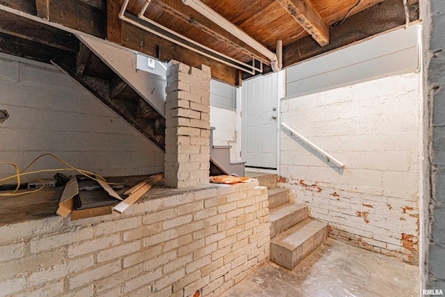 418 E Cooke St, Mount Pulaski, IL 62548 - below grade area featuring stairway