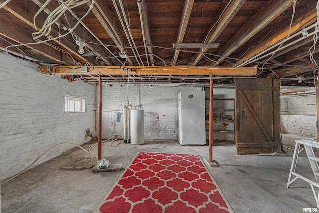 418 E Cooke St, Mount Pulaski, IL 62548 - below grade area with freestanding refrigerator and a water softener