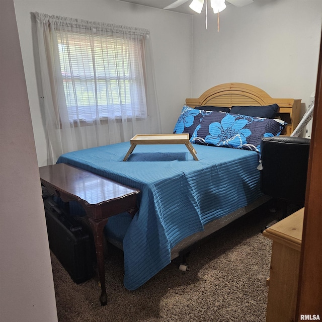 704 N Cherry St, Abingdon, IL 61410 - carpeted bedroom featuring a ceiling fan