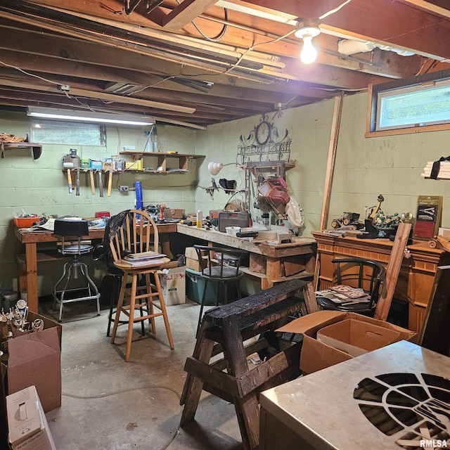 704 N Cherry St, Abingdon, IL 61410 - basement with a workshop area