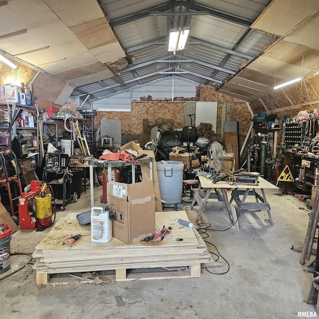 704 N Cherry St, Abingdon, IL 61410 - garage featuring a workshop area