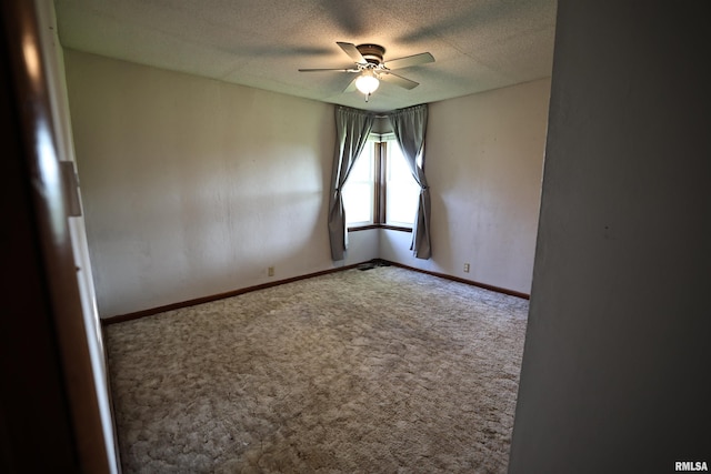 42060 County Highway 10, Nebo, IL 62355 - empty room featuring ceiling fan, carpet, and a textured ceiling