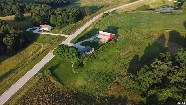 42060 County Highway 10, Nebo, IL 62355 - aerial view of property and surrounding area featuring a nearby body of water and rural landscape