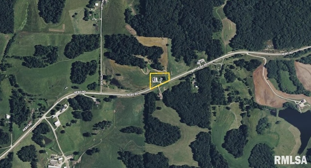 42060 County Highway 10, Nebo, IL 62355 - aerial map of property and surrounding area featuring property boundaries highlighted