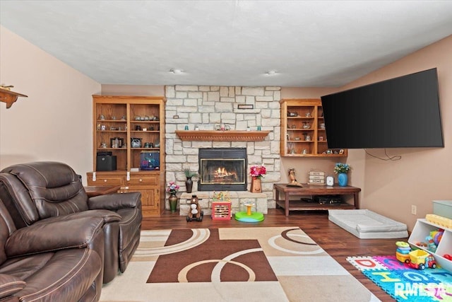 1420 Weston Pointe Dr, Springfield, IL 62704 - living area with wood finished floors and a fireplace