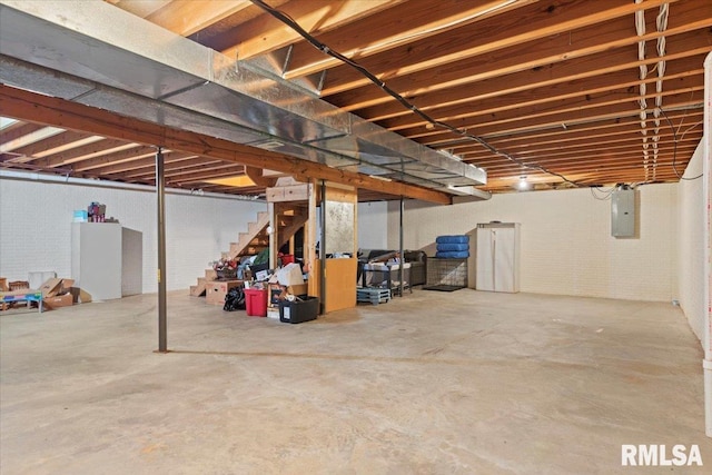 1420 Weston Pointe Dr, Springfield, IL 62704 - unfinished below grade area featuring stairs and electric panel