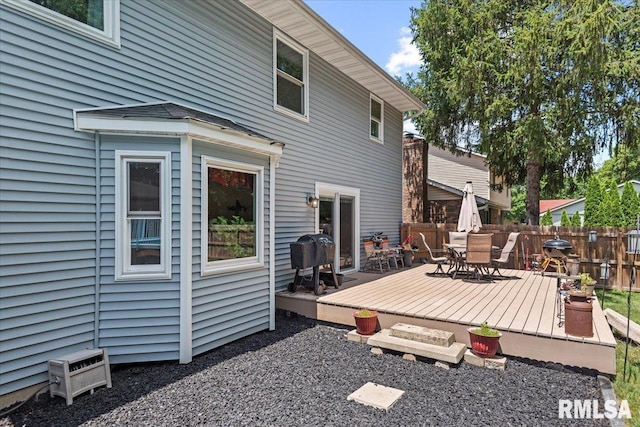 1420 Weston Pointe Dr, Springfield, IL 62704 - rear view of house with outdoor dining space and a wooden deck