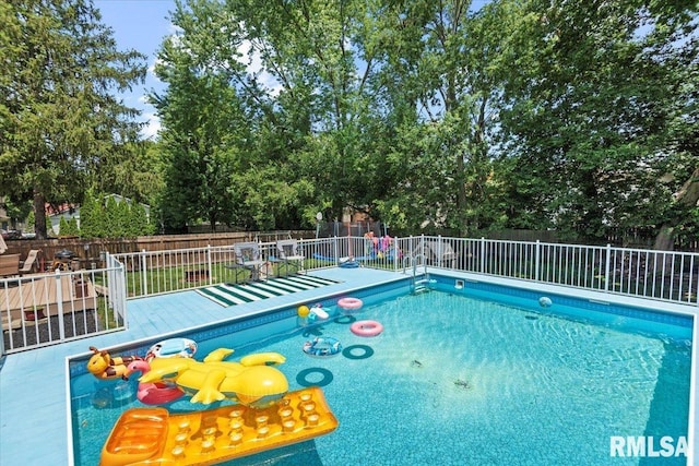 1420 Weston Pointe Dr, Springfield, IL 62704 - view of swimming pool with a fenced backyard and view of scattered trees