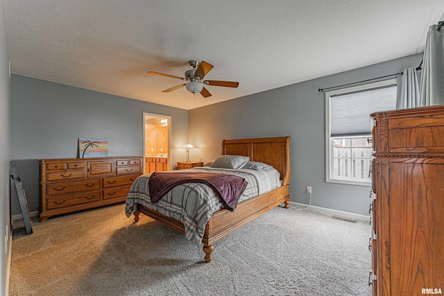 3 Megan Ct, Bloomington, IL 61705 - bedroom featuring light colored carpet, ceiling fan, and ensuite bathroom