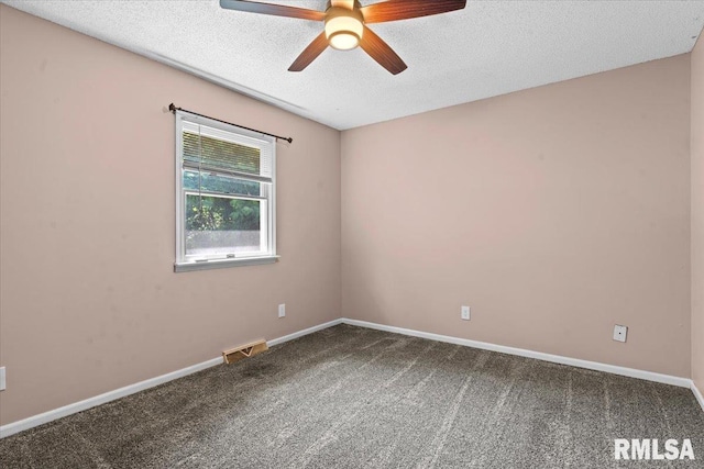 913 Diane Ct, Springfield, IL 62702 - spare room with ceiling fan, carpet floors, and a textured ceiling