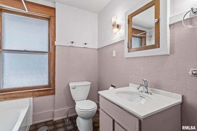 417 E Keys Ave, Springfield, IL 62702 - full bathroom with a bathtub, vanity, and tile walls