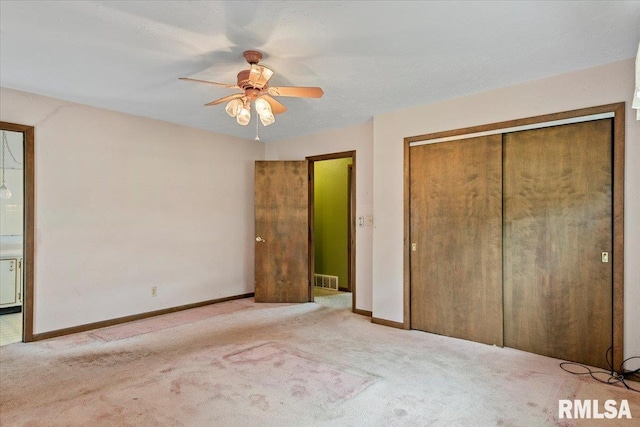 5016 Kinsinger Ln, Pleasant Plains, IL 62677 - unfurnished bedroom with carpet floors, a closet, and ceiling fan
