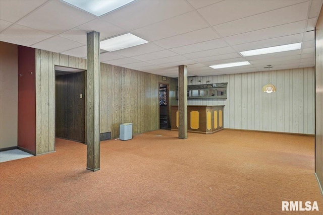 5016 Kinsinger Ln, Pleasant Plains, IL 62677 - finished basement featuring carpet and a paneled ceiling