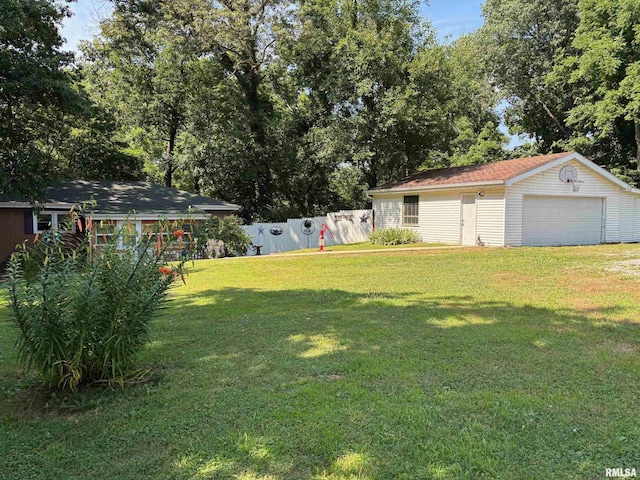 7971 Mechanicsburg Rd, Springfield, IL 62707 - view of yard featuring a detached garage and an outdoor structure