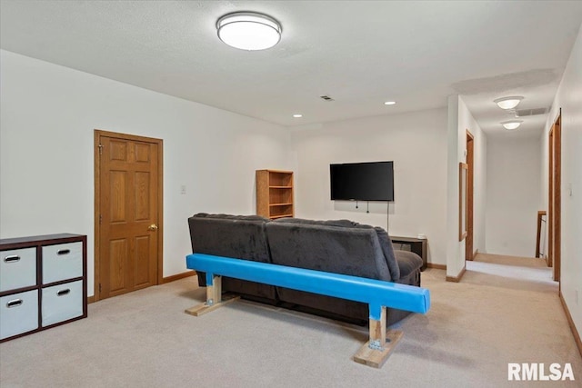 345 Country Towne Rd, Springfield, IL 62712 - living room featuring light carpet and recessed lighting