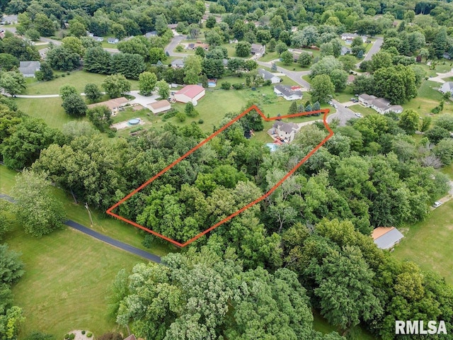345 Country Towne Rd, Springfield, IL 62712 - aerial view of property and surrounding area with property boundaries highlighted