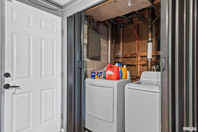 2208 E Black Ave, Springfield, IL 62702 - washroom with separate washer and dryer and electric panel