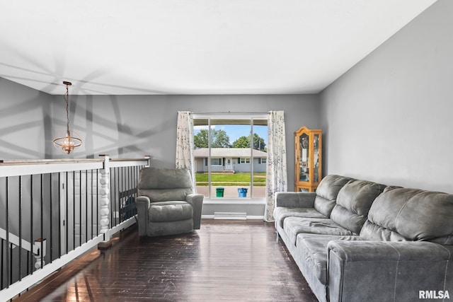 2208 E Black Ave, Springfield, IL 62702 - living area featuring hardwood / wood-style flooring and a chandelier