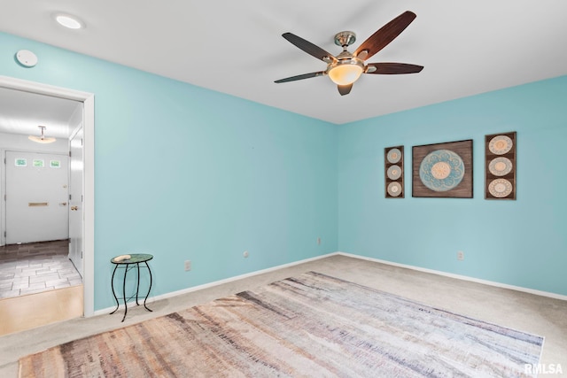 1613 Denison Dr, Springfield, IL 62704 - unfurnished room featuring carpet flooring, ceiling fan, and a smoke detector