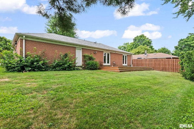 1613 Denison Dr, Springfield, IL 62704 - rear view of property with brick siding and french doors