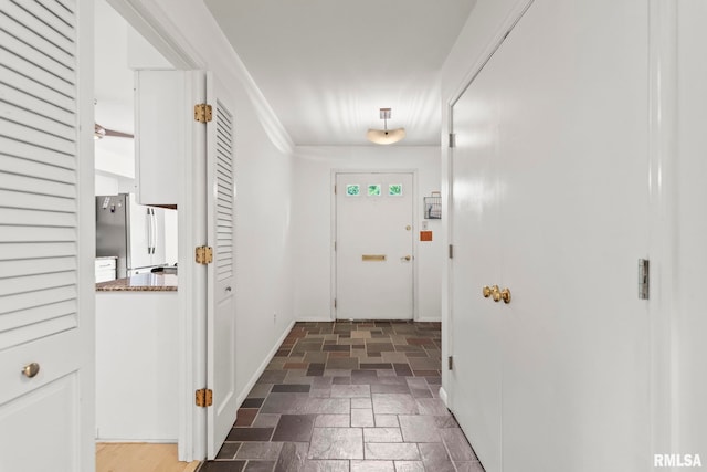 1613 Denison Dr, Springfield, IL 62704 - corridor featuring stone tile floors and baseboards