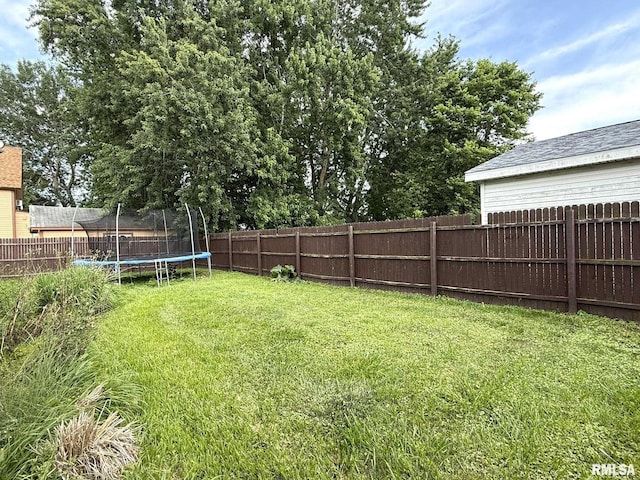833 Willard St, Galesburg, IL 61401 - fenced backyard with a trampoline