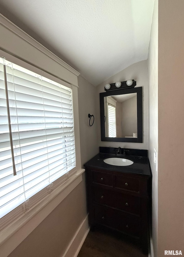 833 Willard St, Galesburg, IL 61401 - bathroom with lofted ceiling and vanity