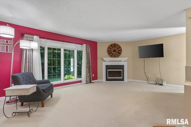 1009 Rickard Ct, Springfield, IL 62704 - living room featuring a fireplace with flush hearth and carpet