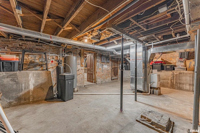 209 N 2nd St N, Easton, IL 62633 - unfinished basement featuring water heater and electric panel