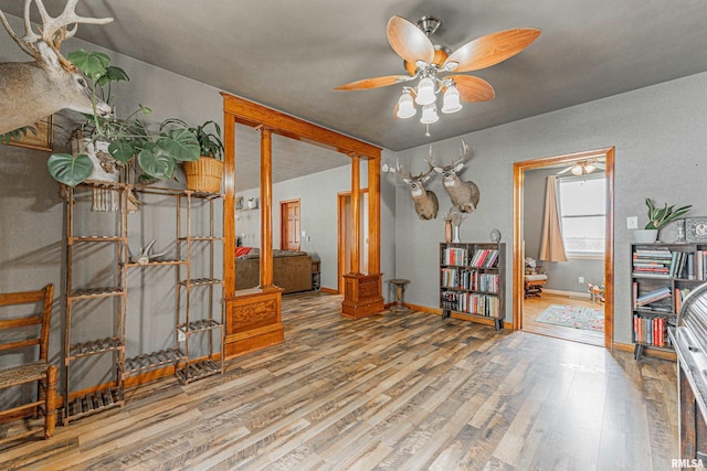 209 N 2nd St N, Easton, IL 62633 - office space featuring wood finished floors and ceiling fan