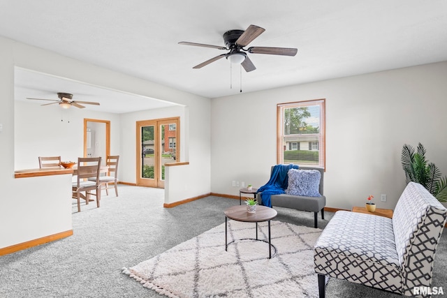 321 N 5th St, Petersburg, IL 62675 - carpeted living area featuring ceiling fan